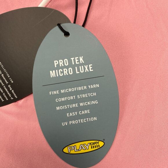 Greg Norman Polo Shirt Men's Large Pink Protek Micro Luxe Solid PlayDry Slit - Picture 12 of 16